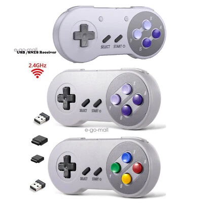 Wireless SNES Controller & USB Receiver for PC MAC Raspberry Pi Windows Computer - Image 1 of 4