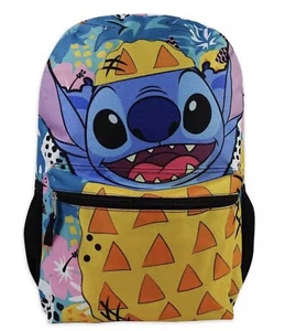 Disney Stitch Pineapple All Over Print 17" Laptop Backpack Hawaiian Floral NEW - Picture 1 of 6