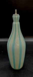 1960s Murano Alfredo Barbini Hand Blown Glass Blue White Circus Tent Bottle - Picture 1 of 22