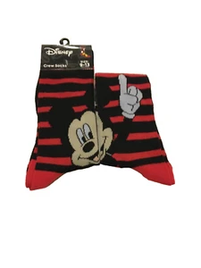 Disney Mickey Mouse No. 1 par de calcetines con punta de dedo talla adulto 9-13 nuevos con etiquetas - Imagen 1 de 2