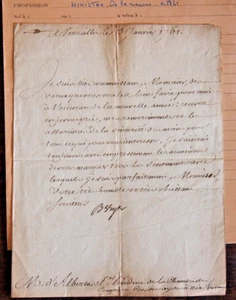 VERSAILLES 1761 lettre autographe de nicolas Berruyer MINISTRE DE LA MARINE - Picture 1 of 2