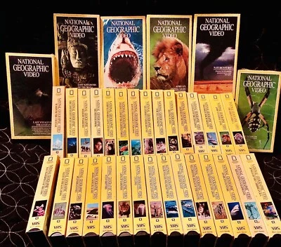 HUGE LOT🤩1989-1995 National Geographic Educational Videos VHS LIKE NEW 36 TOTAL - Image 1 of 4