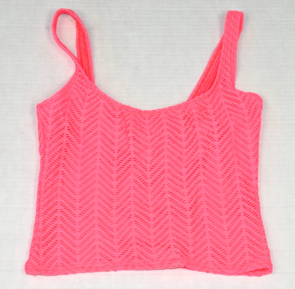 Traje de baño vintage Top Catalina talla 10 años 90 rosa intenso ganchillo forrado tanque hecho en EE. UU. Foto 1 de 4