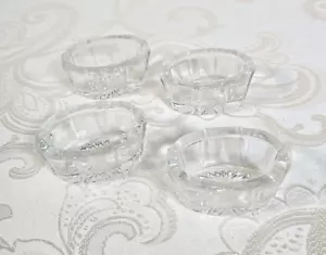 Vintage open salt cellars clear glass paneled lot Of 4 oval 2 1/4" READ - Picture 1 of 6
