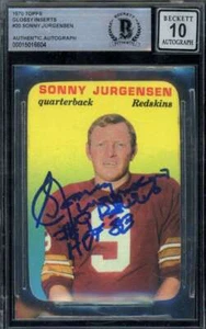Sonny Jurgensen Gem Mint 10 Beckett BAS Signed 1970 Topps Glossy Inserts Autogra - Picture 1 of 1