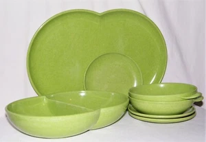Vintage 7-teiliges BRANCHELL "Color-Flyte" LIMETTENGRÜN MELMAC GESCHIRR Schüsseln ~ Teller - Bild 1 von 9
