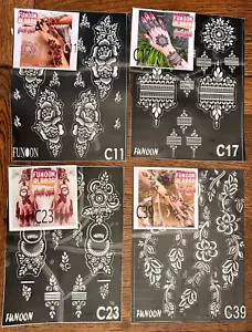 Mehndi/India/Arabic Temporary Tattoo Stencils Hand Foot Body Art - 8 Sheets (2) - Picture 1 of 7