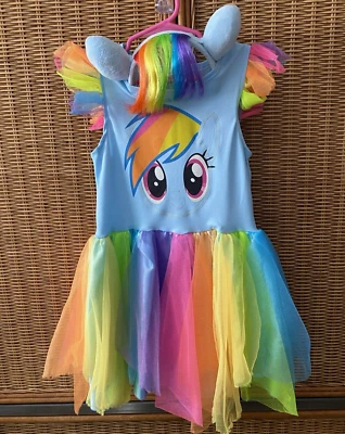 MLP TODDLER GIRLS RAINBOW DASH DRESS + HEADBAND SZ2T-3T COSTUME PLAY HALLOWEEN - Image 1 of 4