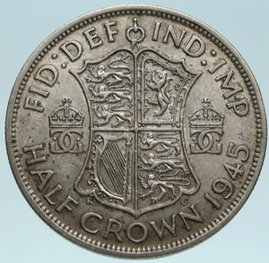 1945 Great Britain United Kingdom UK GEORGE VI Silver Half Crown Coin i83158 - Picture 1 of 3