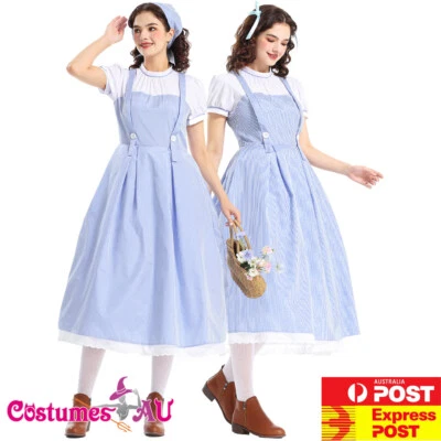 Ladies Wizard of OZ Dorothy Costume Book Week Disney Halloween Blue Fancy Dress - Image 1 of 4