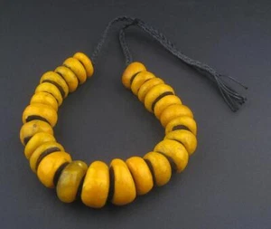 Moroccan Bumble Bee Amber Resin Beads Graduated 25mm Morocco African Yellow - Picture 1 of 1