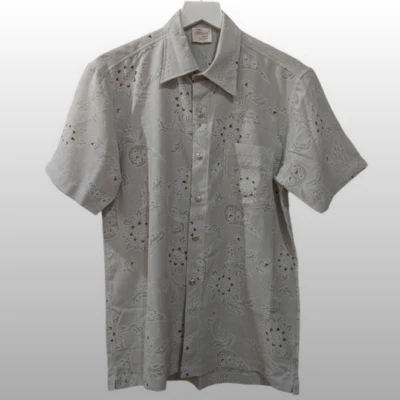 Camisa VERSACE DOLM Italia Color Lino Informal Manga Corta Con Botones Para Hombre S Foto 1 de 4