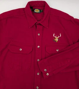 Vintage Cabelas Shirt Men's XL Red Chamois Made In USA Heavyweight Deer Hunting - Picture 1 of 9