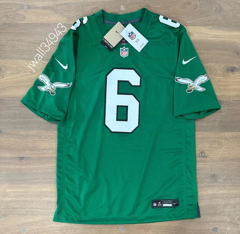 NEW Nike Men's Philadelphia Eagles DeVonta Smith #6 NFL Kelly Green Game Jersey Cover