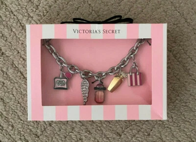 Victoria's Secret ~ RARE Charm Bracelet ~ Angel Wing/Shopping Bag/Perfume Bottle - Image 1 of 4