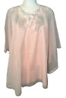 Vintage 60er/70er Jahre rosa Chiffon Mistee Nylon Bademantel Nachthemd & Kleid Set Größe M