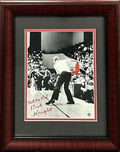 Bob Knight Signed 8x10 Framed Photo Indiana Got The Ref Red Autograph Steiner