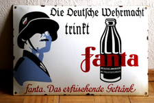 Reklameschild Fanta Blechschild die deutsche Wehrmacht trinkt Fanta Kellerfund