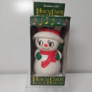 Rainbow Lite Christmas Snowman Musical Candle NOS - Picture 1 of 6
