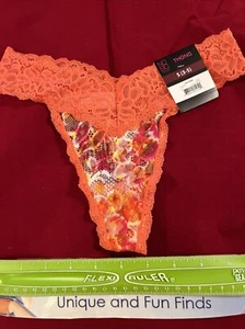 No Boundaries Lace Thong Panties Size S (3-5) Orange Multicolor Design - Picture 1 of 3