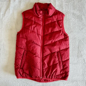 Xersion Kids Red Marled Zip Up Puffer Vest - Picture 1 of 8