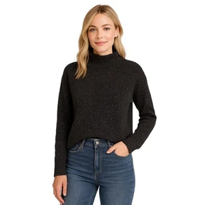 Gut getragener gesprenkelter schwarzer Strickpullover - Größe M - Bild 1 von 7