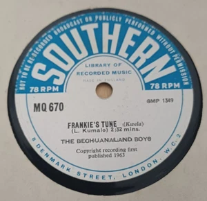The Bechuanaland Boys - Frankie's Tune/Dykgawe  UK 1963 Southern Vinyl 78rpm - Picture 1 of 2