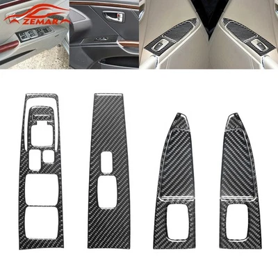 Pegatina de control de interruptor de ventana de fibra de carbono 7 piezas para Hyundai Azera 2006-2011 Foto 1 de 4