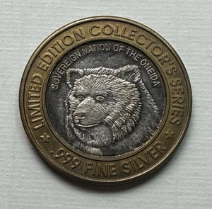 Oneida Bingo & Casino 1996 Limited Edition Collectior Series Token .999 Silver - Picture 1 of 2