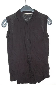 H&M - GR. 158 - Blusentop schwarz mit Spitzeneinsätzen - Bild 1 von 2