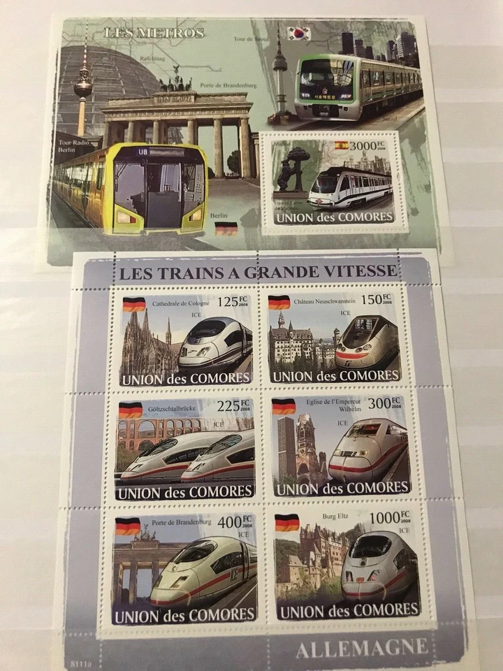 Comoros - Locomotives - German Trains  / Flag - Timbres / stamps MNH** Alb.10 - Image 1 of 1
