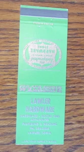 LAWLER, IOWA MATCHBOOK COVER: LAWLER HARDWARE STORE EMPTY 1970s MATCHCOVER -A - Picture 1 of 1