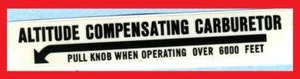 ATC90 HIGH ALTITUDE INSTRUCTION STICKER REPLACES 87131-918-670 (D7113) - Picture 1 of 1