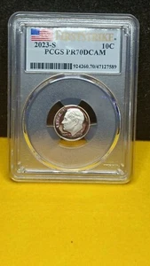 Moneda de diez centavos Roosevelt First Strike 2023-S PCGS PR70DCAM - Imagen 1 de 3