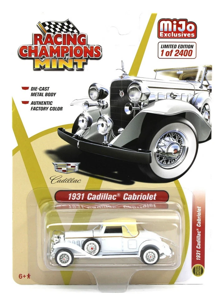 Cadillac Cabriolet 1931 blanco MiJo 1:64 RACING CHAMPIONS COMO NUEVO = NUEVO EN PAQUETE* Foto 1 de 1