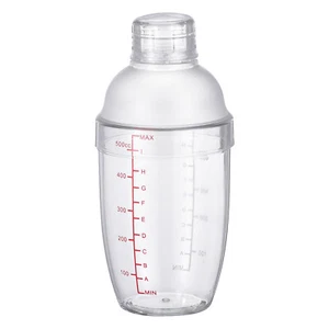 500ml Clear Plastic Cocktail Shaker Cup Scale Wine Beverage Mixer Drink Tools - Picture 1 of 5