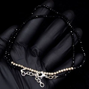 Amazing Cut Black Spinel & Pyrite 45. Cts Beaded Beautiful Necklace VK 47 E657 - Picture 1 of 3