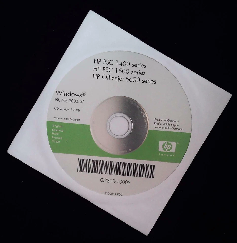HP Deskjet 5600 Series Starter CD Windows 98, Me, 2000, XP  - Image 1 of 1