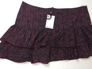 Ben Sherman Ladies Burgundy Patterned Mini Skirt Size L NEW - Picture 1 of 6