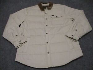 Brixton Jacket Men's Large Cream Quilted Lined Snap Button Cass Working Class