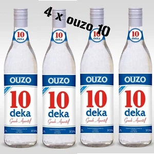Ouzo 10 Deka 37,5% Alk. 4x 0,7L Anis Original Greek Aperitif, Zwei Destilliert