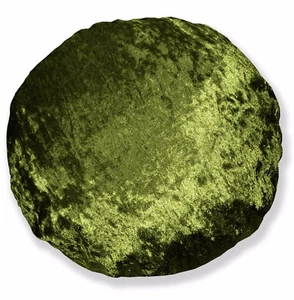 mv12n Olive Lime Shimmer Diamond Crushed Velvet Style Round Shape Cushion Cover - Picture 1 of 7