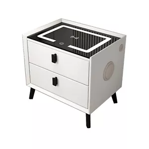Smart Wood Bedside Table with Wireless Charging USB,Bluetooth - Picture 1 of 4