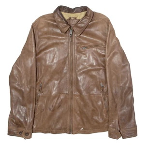 TIMBERLAND Mens Chore Jacket Brown Leather 2XL - Picture 1 of 6