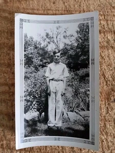 BOY IN WHITE SUIT,1936.VTG 4.7" x 3" PHOTO*X2/6 - Picture 1 of 2