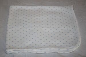 Just Born White Waffle Thermal Blue Polka Dots Baby Blanket Security Boys Lovey
