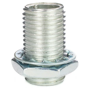 Gewinderohr M10x1, Länge 17mm, verzinkt | inkl. Mutter u. Sicherungsscheibe - Bild 1 von 3