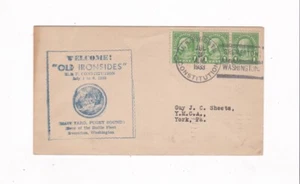 1933 U.S. FRIGATE CONSTITUTION CACHET POSTAL COVER JULI 3RD CANCEL BREMERTON WA - Bild 1 von 2