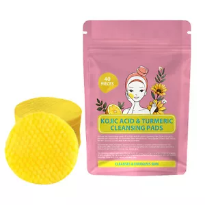40pcs Turmeric Kojic Acid Pads Turmeric Cleansing Pads Facial Sponges Exfoliate - Picture 1 of 12