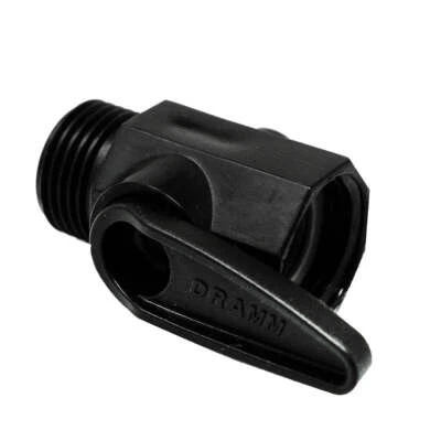 Válvula de cierre de plástico Dramm 22318 bola de una pieza y mango grande negro Foto 1 de 2